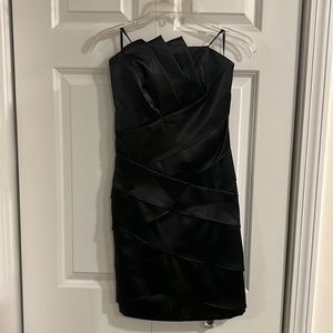 Black strapless dress